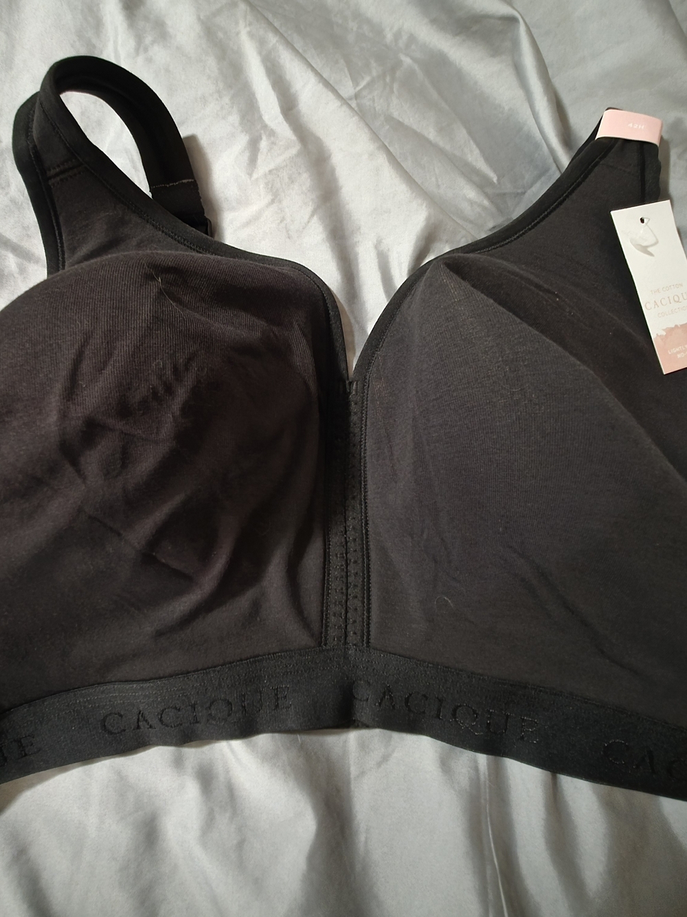 Cacique Black Wireless Comfort Bra Size 42H